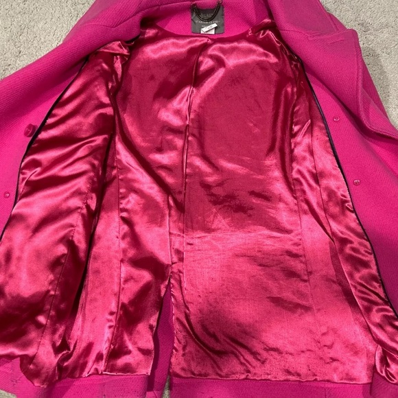 J Crew Coat Jacket Womens Size 10 Stadium Cloth Nello Gori Pink Fuschia Wool - Picture 5 of 8